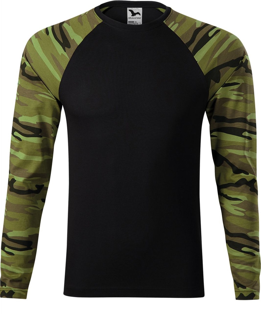 Terepmintás unisex hosszú ujjú póló (zöld)